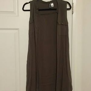 Long sleeveless button up